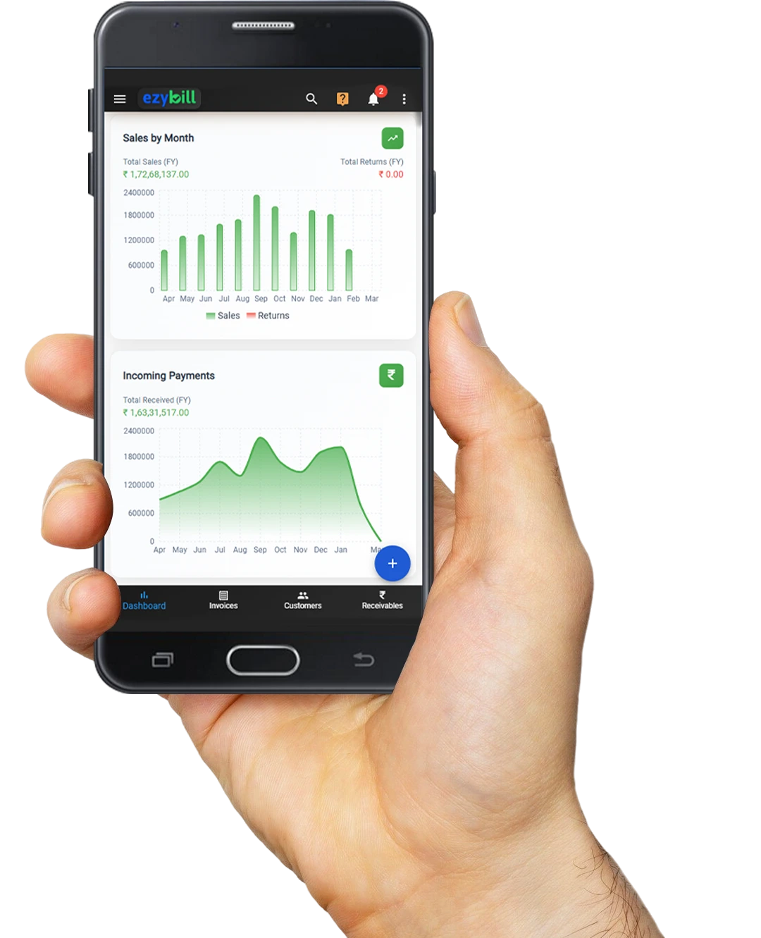 EzyBill liquid device interface mockup